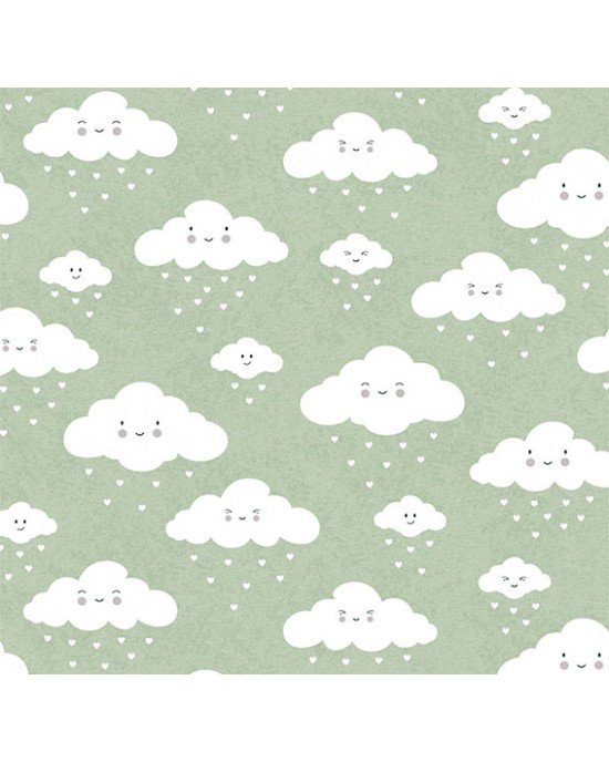 Tecido Estampado Nuvem cor - 12 (verde) Tecido Estampado Nuvem cor - 12 (verde)